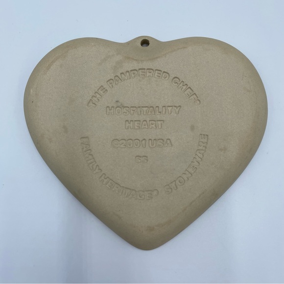 Vintage 2001 Pampered Chef Fruit Hospitality Heart Stoneware Cookie Mold Press - Picture 4 of 5